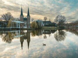 oostpoort, velho histórico construção às Delft, a Holanda. foto