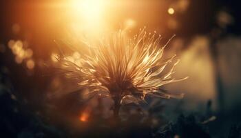 Sol beijou folha brilha dentro vibrante amarelo beleza gerado de ai foto