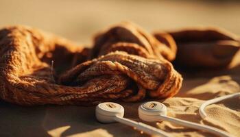 amarrado nó em corda do velho barco a vela gerado de ai foto