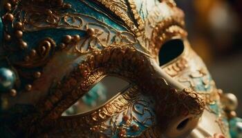 ornamentado mascarar do veneziano cultura antigo elegância gerado de ai foto