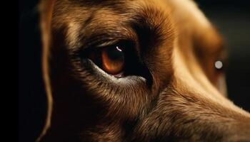 fofa cachorro nariz dentro fechar acima retrato gerado de ai foto