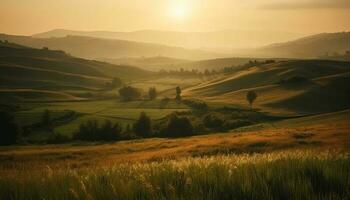 idílico casa de fazenda dentro rolando Siena província panorama gerado de ai foto