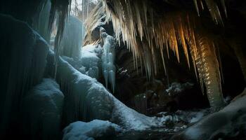 congeladas água cria beleza dentro natureza extremo clima gerado de ai foto