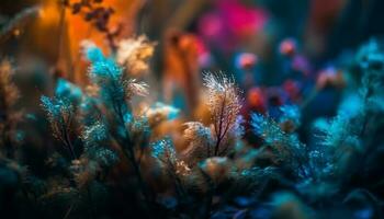 fresco verde folhas brilho embaixo da agua dentro abstrato beleza gerado de ai foto