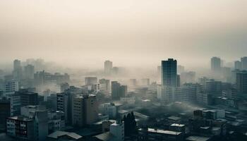 famoso Pequim Horizonte às crepúsculo, poluído smog gerado de ai foto