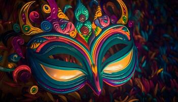 brilhando máscaras acender mardi gras celebrações todas as noites gerado de ai foto