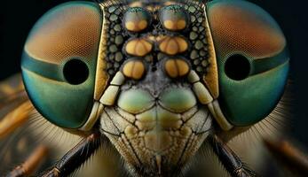 peludo mosca olho ampliado dentro extremo fechar acima gerado de ai foto