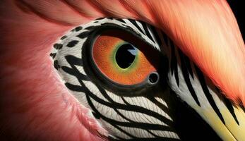 vibrante cores do uma pavão penas gerado de ai foto
