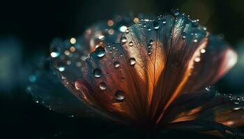 vibrante flor cabeça reflete orvalho dentro Prado gerado de ai foto