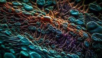 profundo ampliação revela Câncer célula molecular estrutura gerado de ai foto