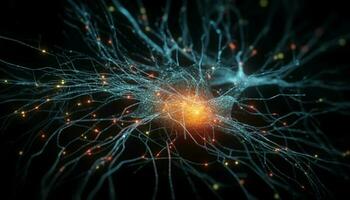 brilhando sinapses conectar para futurista neural comunicação padronizar gerado de ai foto