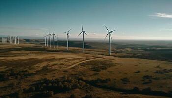 vento turbina hélices fiação, gerando alternativo energia gerado de ai foto