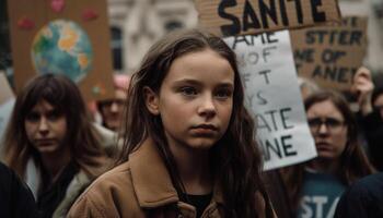 uma grupo do alunos protestando para Educação gerado de ai foto