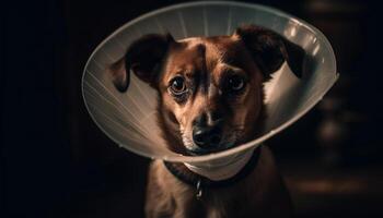 fofa cachorro retrato pequeno terrier olhando às Câmera gerado de ai foto