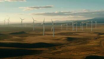 fiação vento turbinas gerar sustentável energia ao ar livre gerado de ai foto
