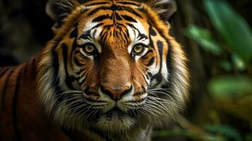 fechar acima Visão do uma malaio tigre. animais selvagens conceito foto