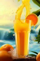 fresco laranja suco. ilustração ai generativo foto