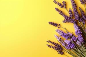 uma pequeno lavanda em todos lados do a cenário. ai generativo foto