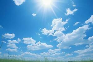 Japão, solstício de verão, azul céu, Claro céu. ai generativo foto