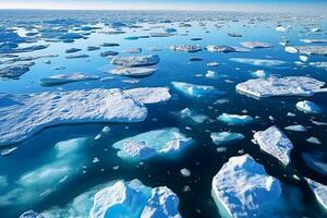 gelo folhas Derretendo dentro a ártico oceano ou águas. ai generativo foto