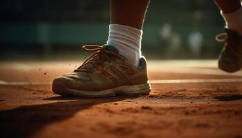 muscular homens corrida dentro Esportes roupas ao ar livre gerado de ai foto