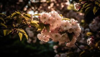 vibrante Rosa cereja florescer, símbolo do amor gerado de ai foto