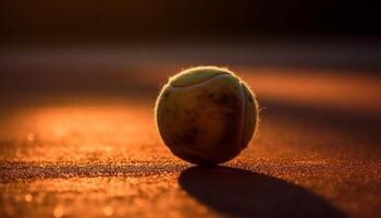 competitivo tênis bola jogando dentro verão luz solar gerado de ai foto