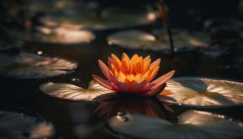 tranquilo água jardim vitrines elegância e beleza gerado de ai foto