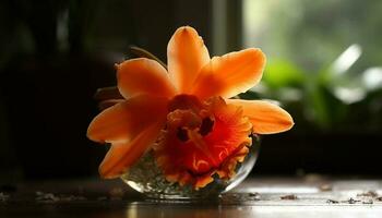 fresco Rosa orquídea dentro vaso traz romance gerado de ai foto