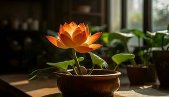 frescor e beleza dentro natureza em vaso elegância gerado de ai foto