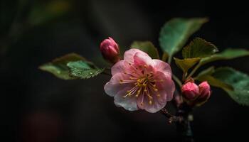 cereja florescer, Rosa pétalas, Novo vida, fragilidade gerado de ai foto