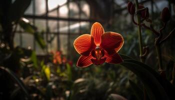 vibrante orquídea Flor traz elegância para dentro de casa gerado de ai foto