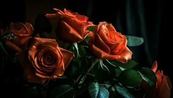 uma vibrante ramalhete do Rosa flores para amor gerado de ai foto