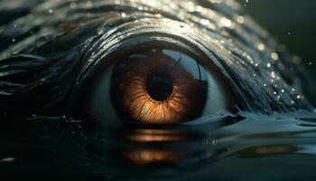 reflexivo animal olho relógios natureza líquido beleza gerado de ai foto