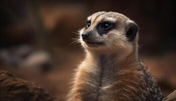 curioso meerkat olhares, alerta dentro africano natureza gerado de ai foto