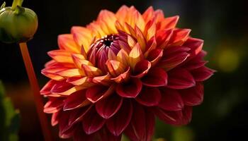 vibrante dálias flor dentro formal jardim beleza gerado de ai foto