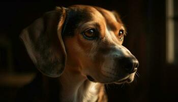 fofa cachorro retrato de raça pura dachshund sentado ao ar livre gerado de ai foto