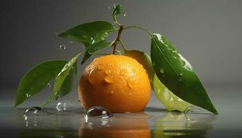 suculento citrino fatia reflete natureza beleza dentro refrescante verão beber gerado de ai foto