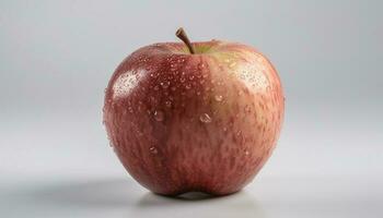 suculento vermelho maçã, fresco a partir de natureza orgânico perfeição, fechar acima foco gerado de ai foto