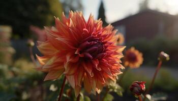 vibrante girassol Flor dentro fechar acima, exibindo beleza dentro natureza gerado de ai foto