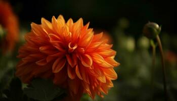 vibrante gerbera margarida Flor dentro formal jardim, seletivo foco primeiro plano gerado de ai foto