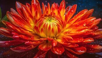 vibrante gerbera margarida, molhado com orvalho, dentro formal jardim beleza gerado de ai foto