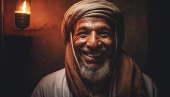 sorridente homens do diferente etnias comemoro espiritualidade com confiança ao ar livre gerado de ai foto