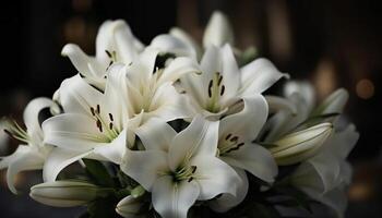 frescor e beleza dentro natureza uma fechar acima do uma tulipa gerado de ai foto