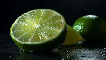 suculento citrino fatia reflete frescor dentro saudável verão coquetel beber gerado de ai foto