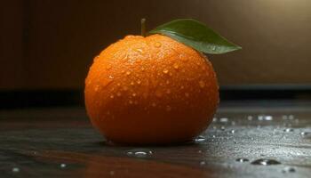 saudável estilo de vida fresco orgânico citrino fruta fatia em limpar \ limpo mesa gerado de ai foto