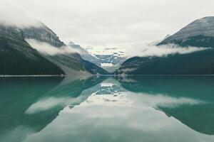 lago e montanha. ai generativo foto