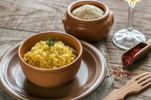 risoto com açafrão e parmesão foto