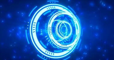 abstrato volta azul anel do linhas hud elementos círculos energia futurista científico oi-tech digital abstrato hud fundo foto