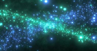 abstrato verde energia partículas e ondas mágico brilhante brilhando futurista oi-tech com borrão efeito e bokeh fundo foto